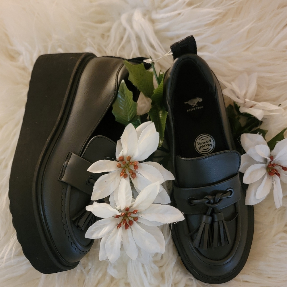 🆕️👞Rocket Dog Harper Women's Platform Loafers - Black, Sz 9 - Picture 6 of 10
